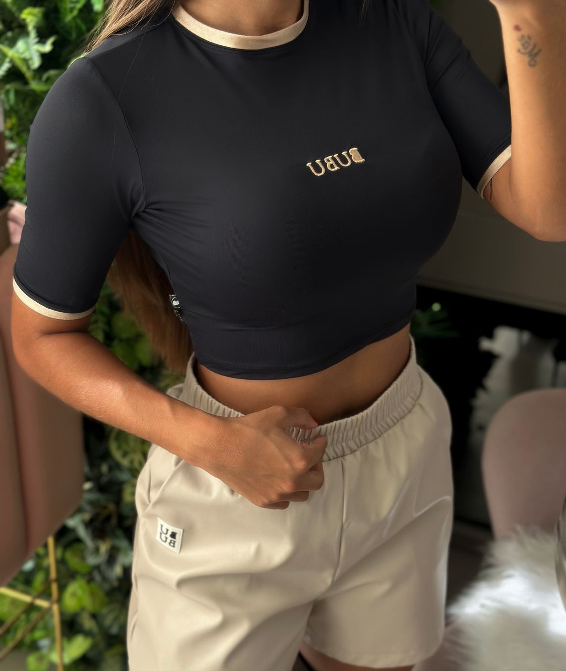 MYBUBU CROPPED BICOLOR DE MANGA