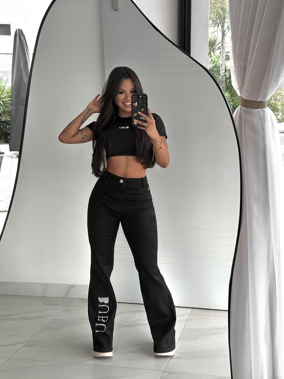 CALA JEANS FLARE BUBU BORDADO