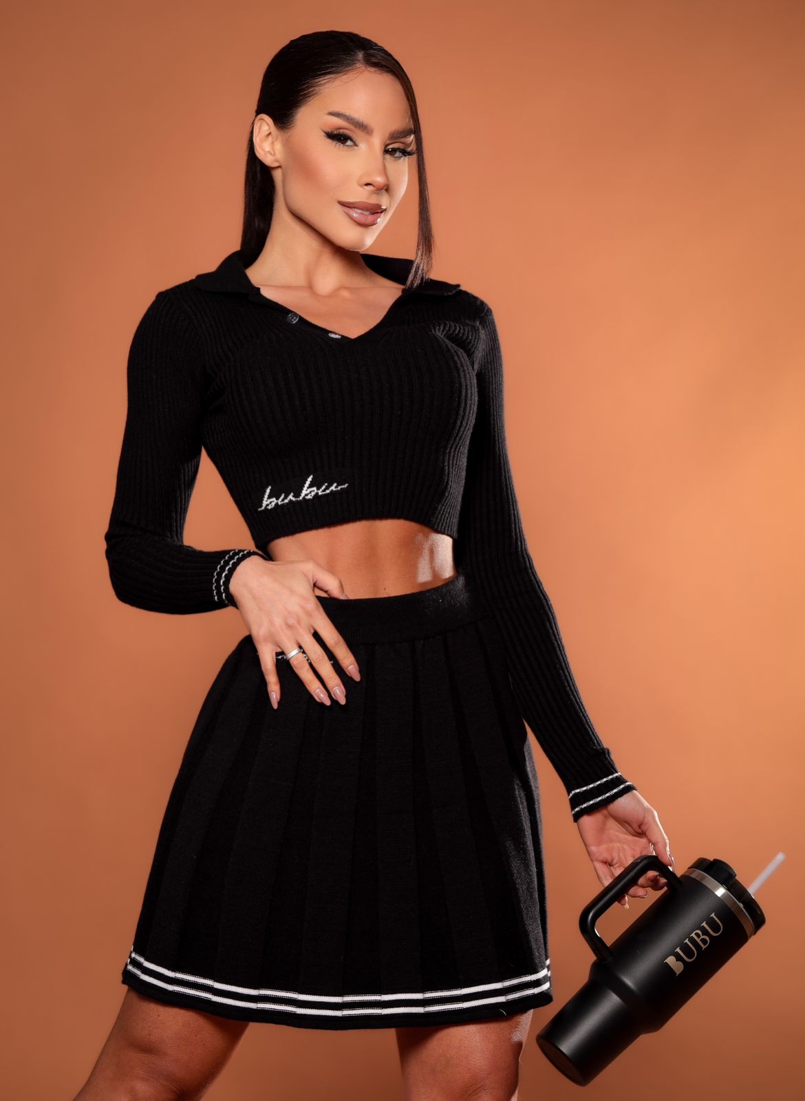 MYBUBU CROPPED POLO COM BOTO MANGA LONGA *PR-VENDA*