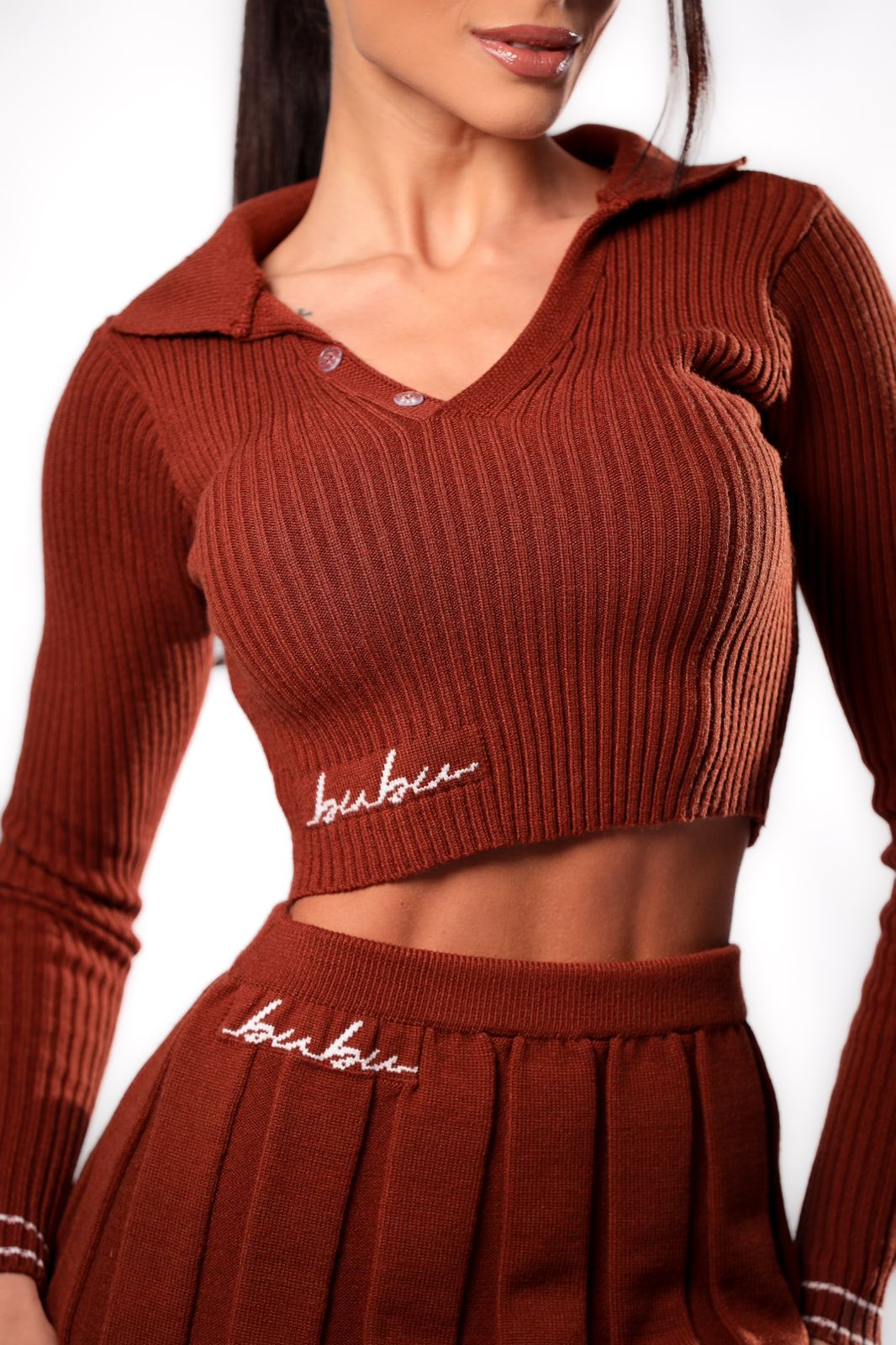 MYBUBU CROPPED POLO COM BOTO MANGA LONGA *PR-VENDA*