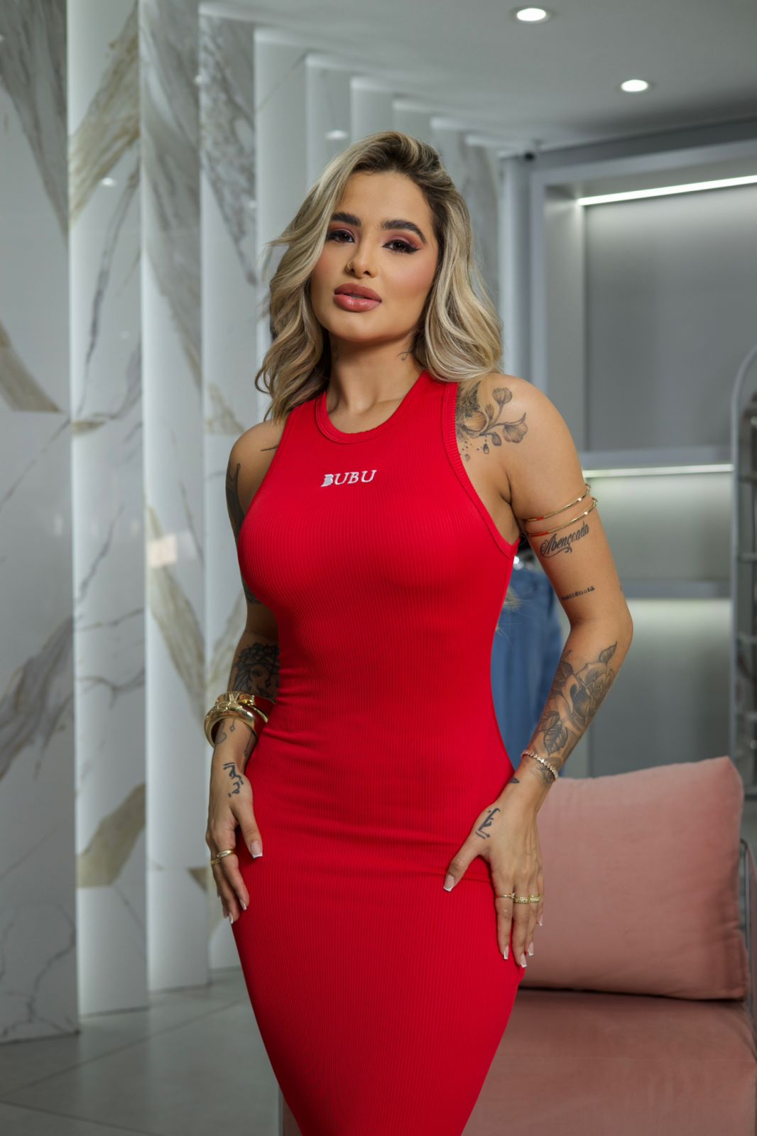 MYBUBU VESTIDO MIDI BUBU BORDADO