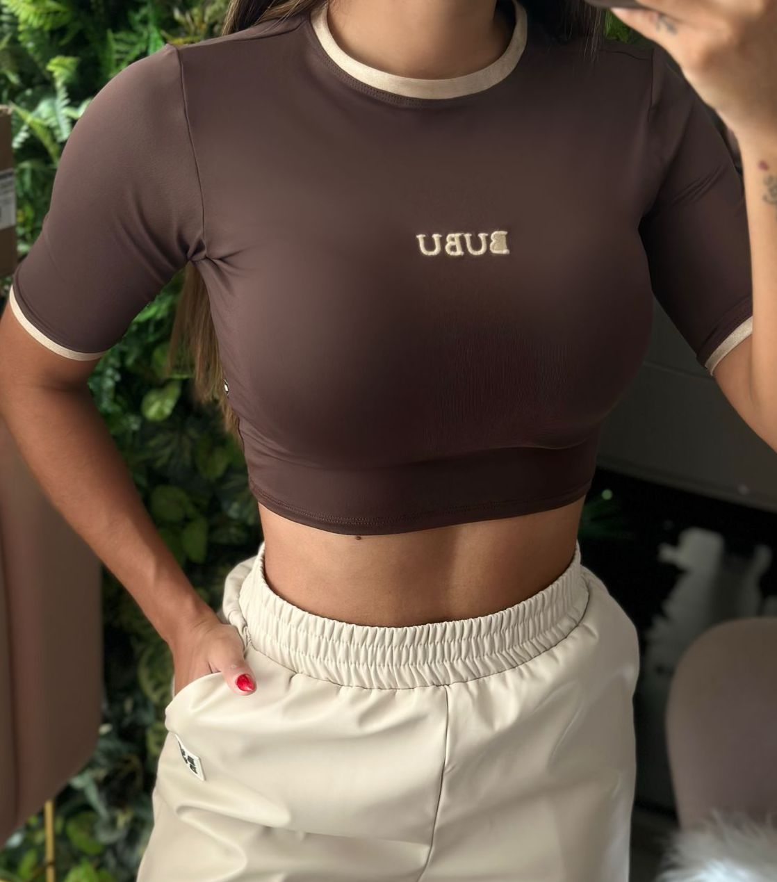 MYBUBU CROPPED BICOLOR DE MANGA