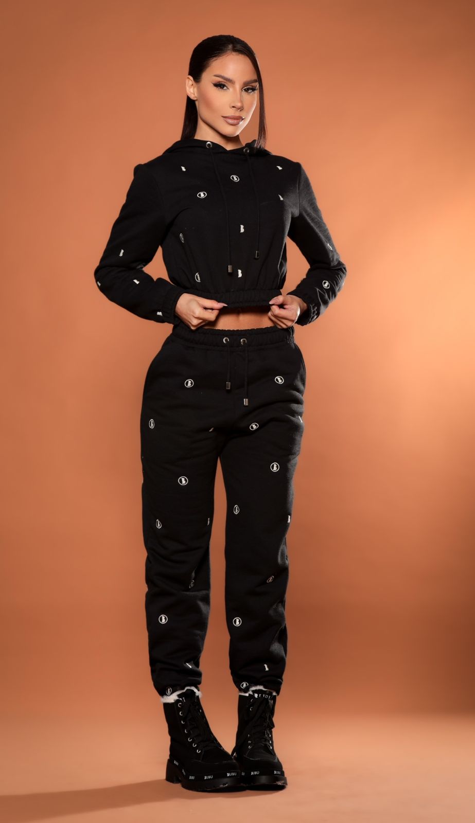 MYBUBU CONJUNTO MOLETOM LOGOMANIA