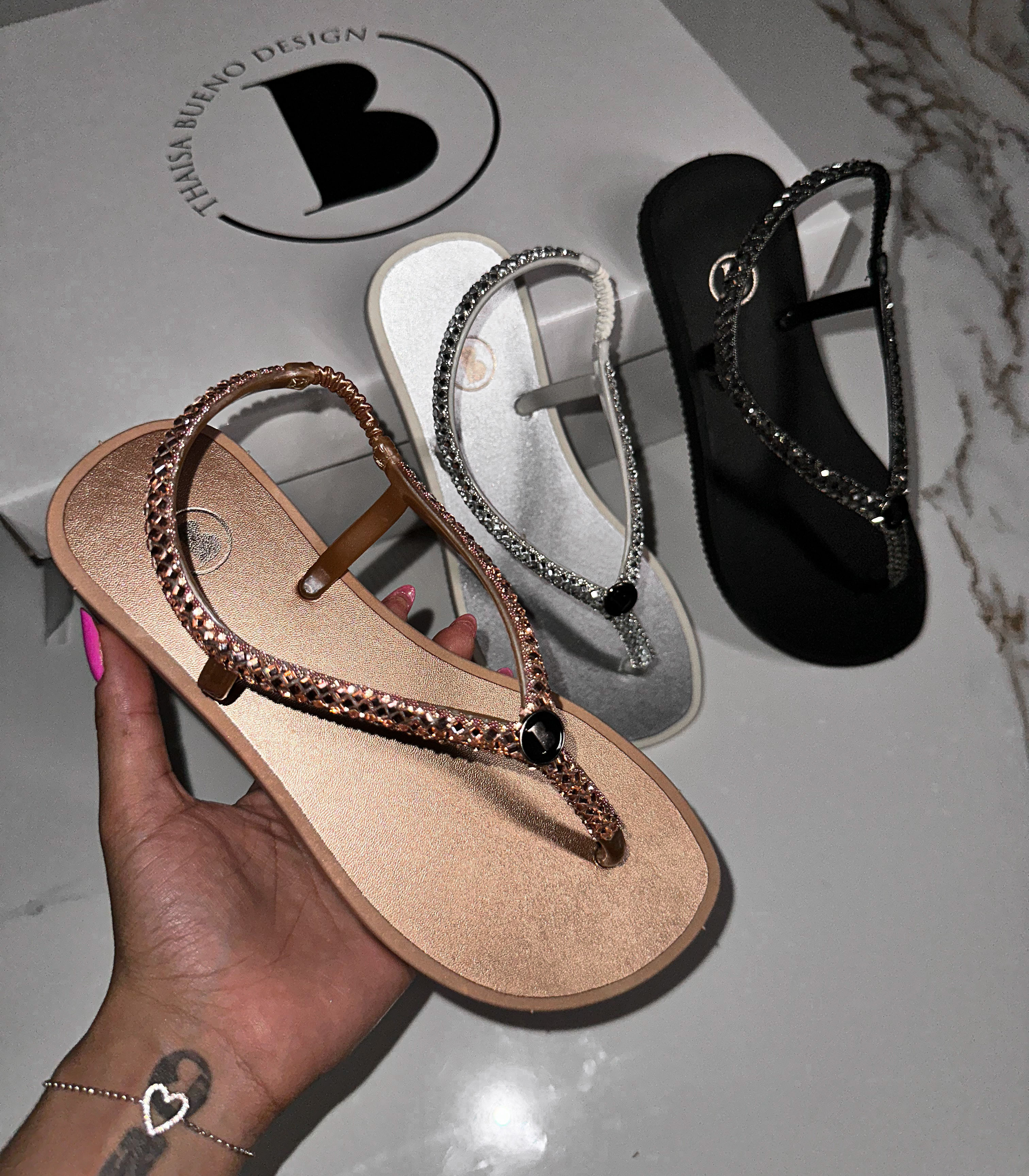 MYBUBU SANDLIA DE DEDO STRASS