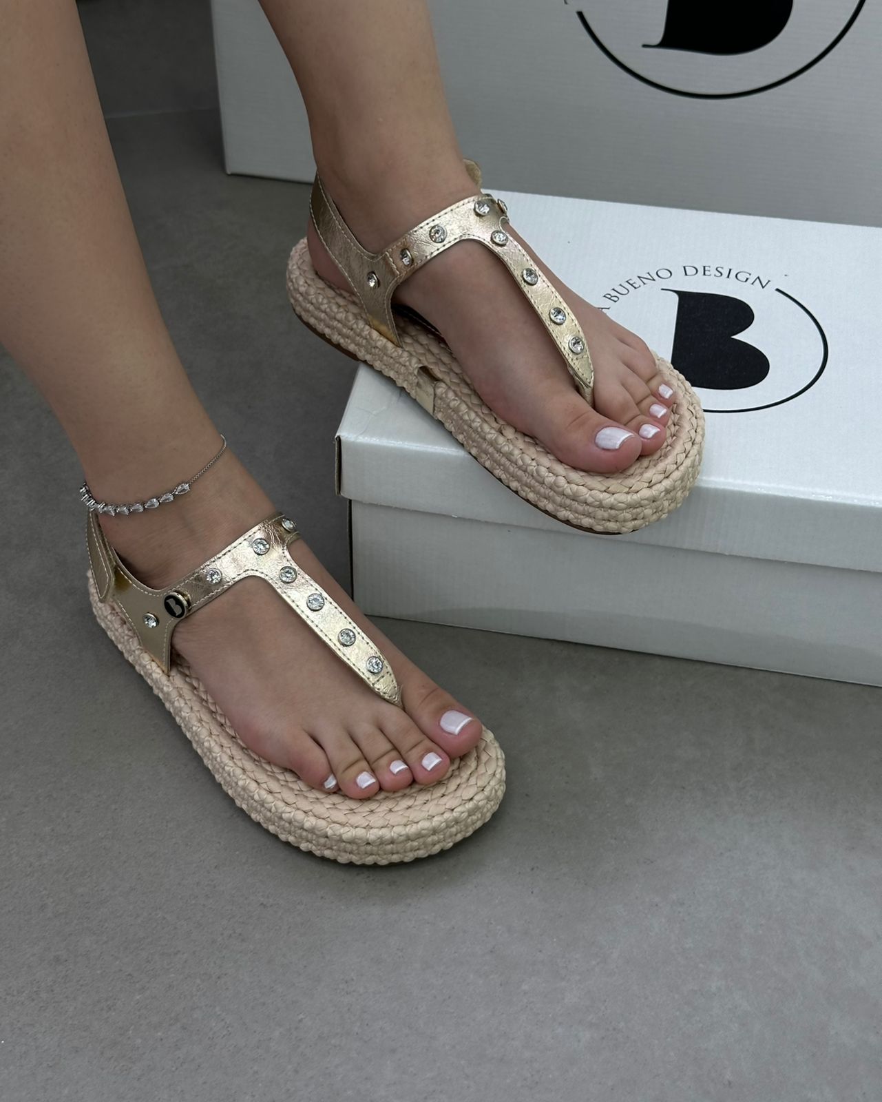MYBUBU SANDLIA DE CORDA REBITE STRASS