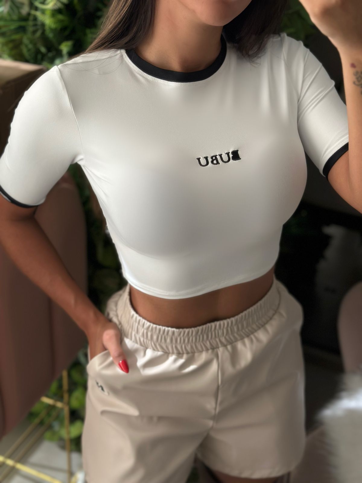 MYBUBU CROPPED BICOLOR DE MANGA