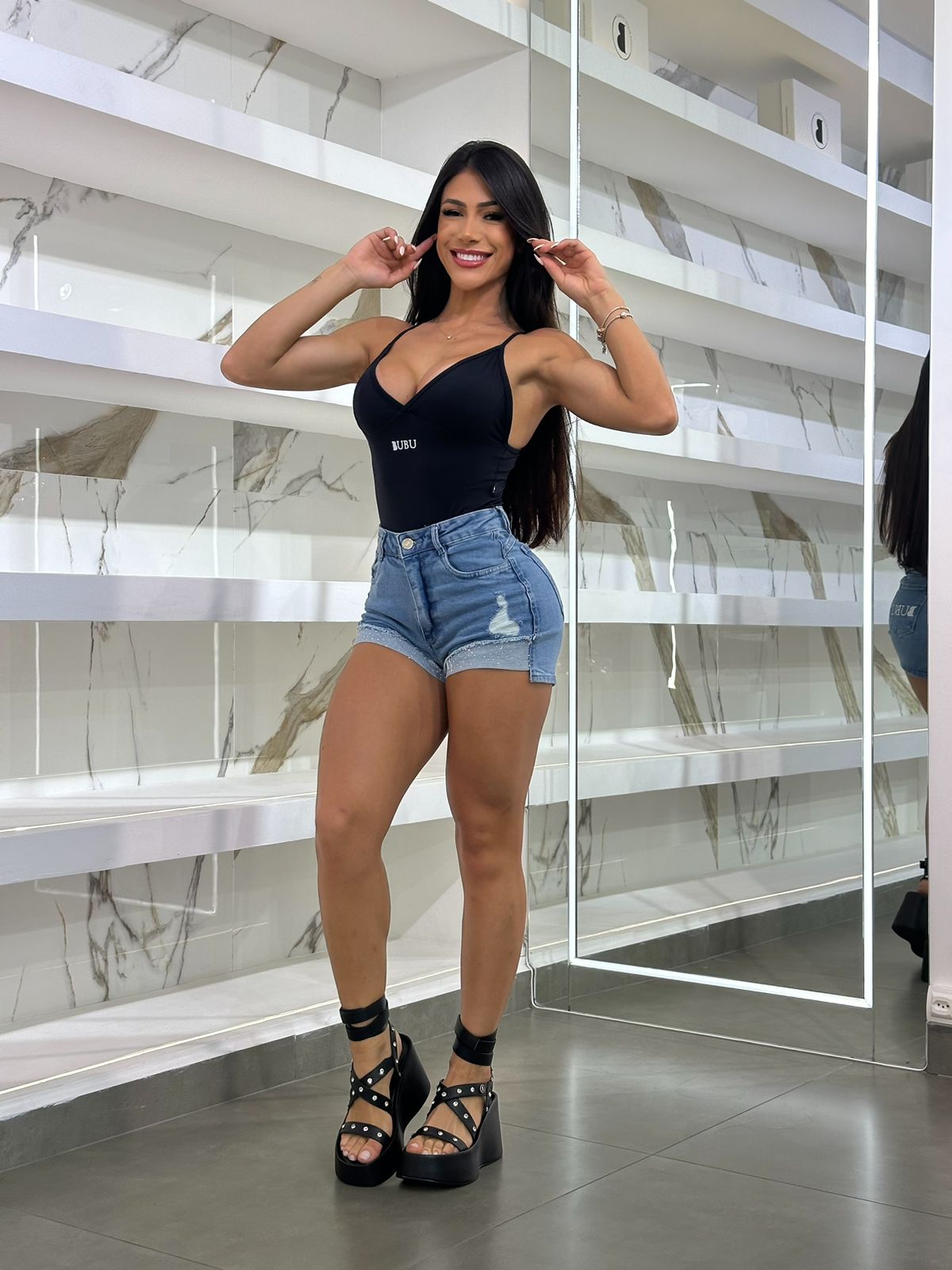 MYBUBU SHORTS STRASS NA BARRA