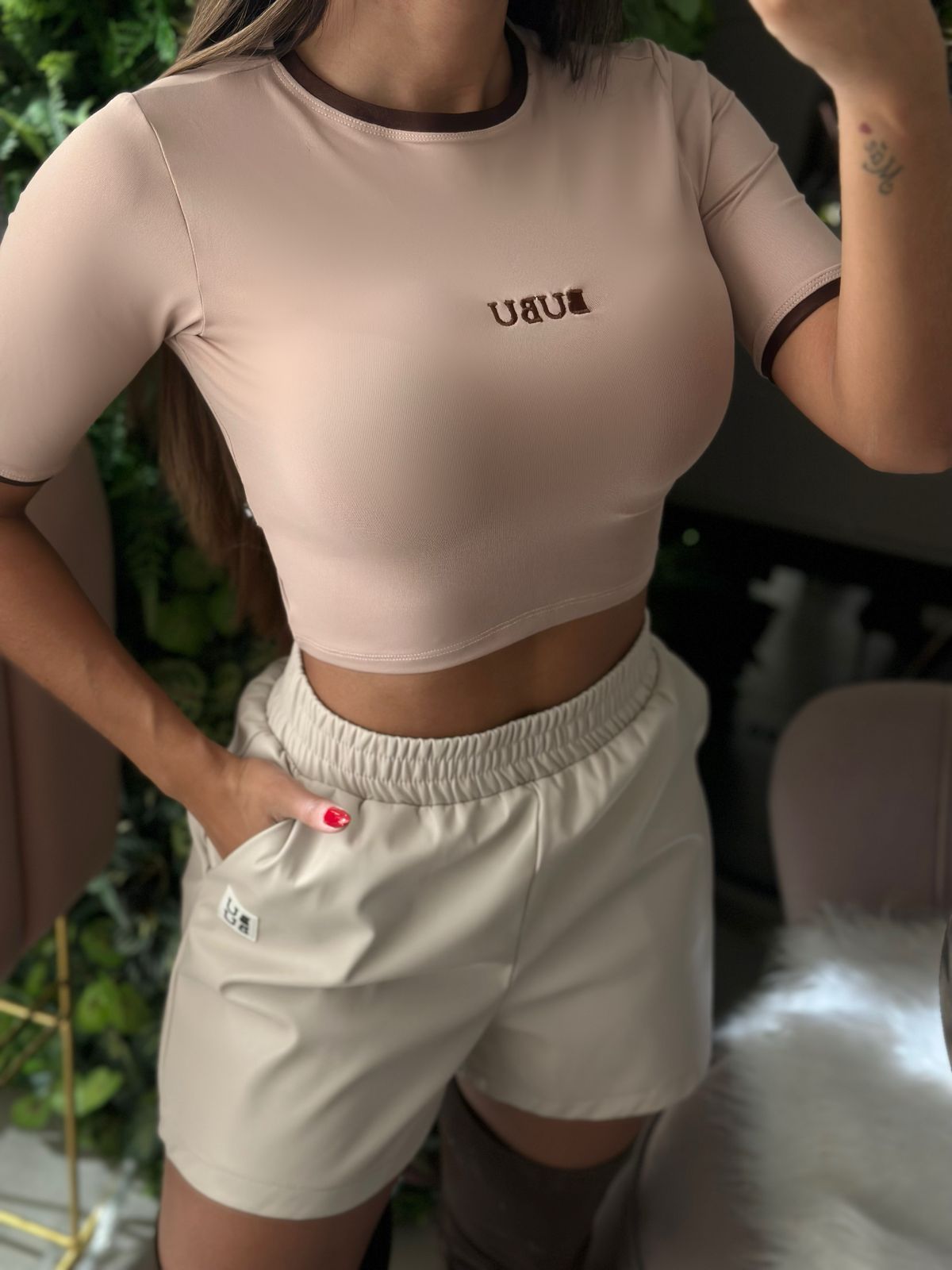 MYBUBU CROPPED BICOLOR DE MANGA