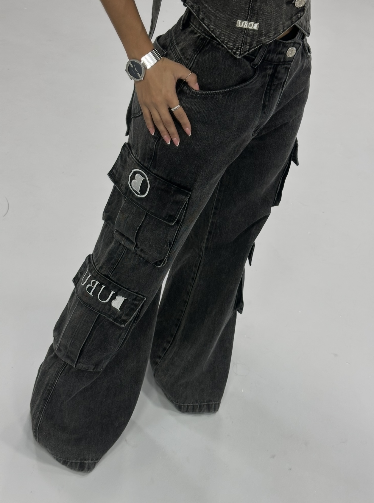 MYBUBU CALA JEANS CARGO DUPLO *PRE-VENDA*
